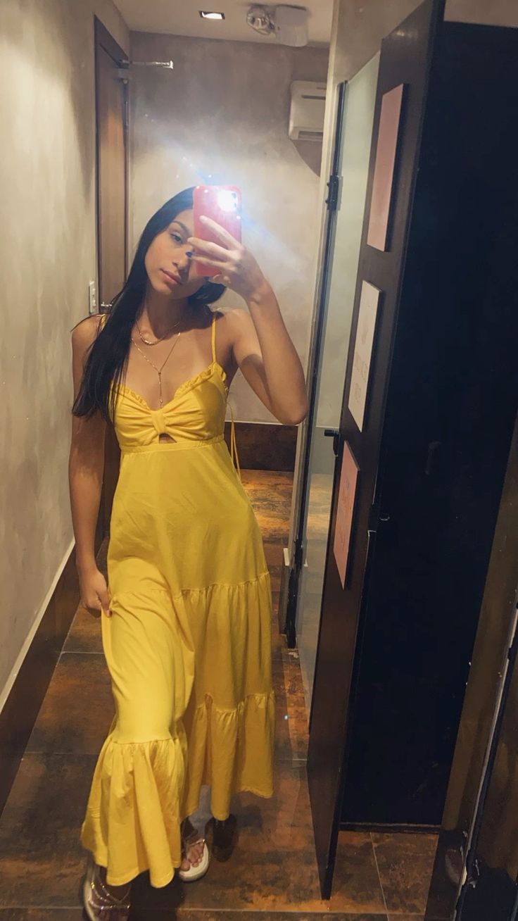 Graceful A Line Spaghetti Straps Yellow Satin Long Prom Dress,Evening Dress GG1273