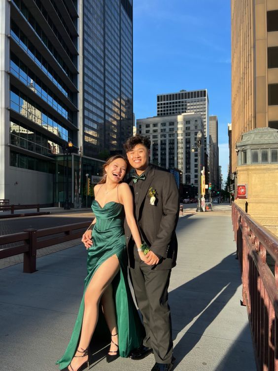 Sexy Mermaid Halter Straps Dark Green Satin Slit Long Prom Dress,Evening Dress GG1313