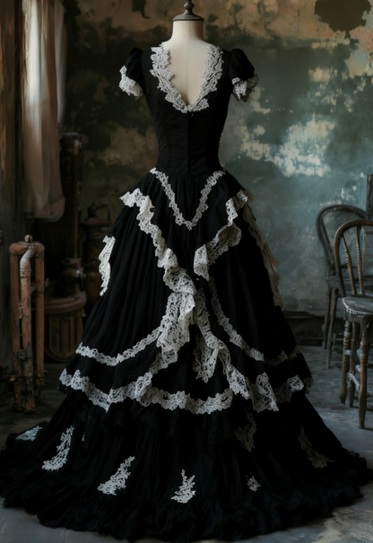 Chic A Line Lace V Neck Ivory Tulle Applique Long Prom Dress,Wedding Dress,Evening Dress GG1320