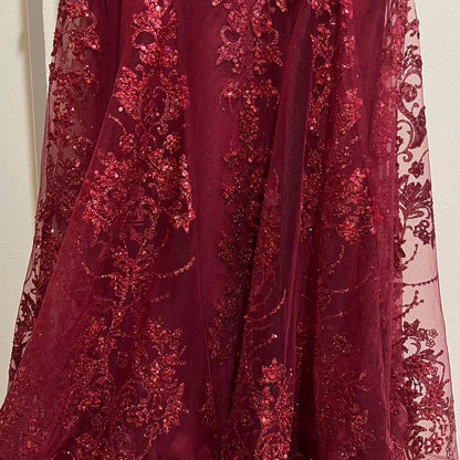 Gorgeous Mermaid Spaghetti Straps Burgundy Tulle Applique Sequin Beaded Long Prom Dress,Evening Dress GG1324