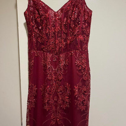 Gorgeous Mermaid Spaghetti Straps Burgundy Tulle Applique Sequin Beaded Long Prom Dress,Evening Dress GG1324