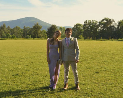 Lovely Mermaid Sweetheart Lilac Satin Printing Slit Long Prom Dress,Evening Dress GG1405