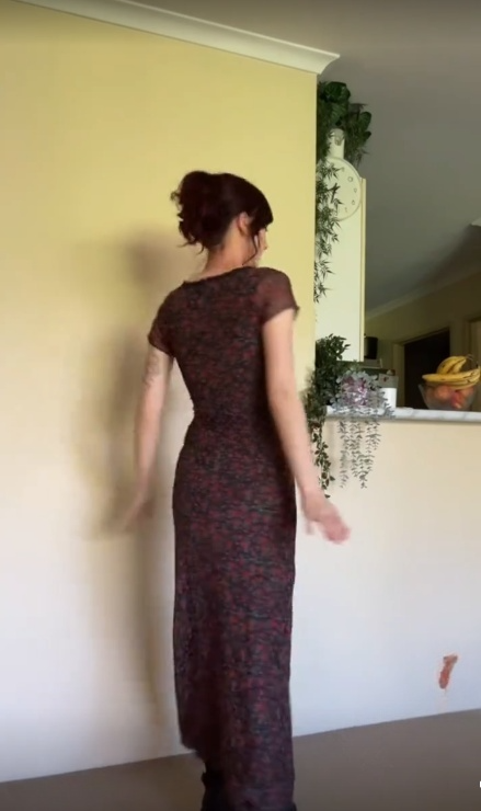 Pretty Mermaid Lace V Neck Black Chiffon Printing Floral Long Prom Dress,Evening Dress GG1442