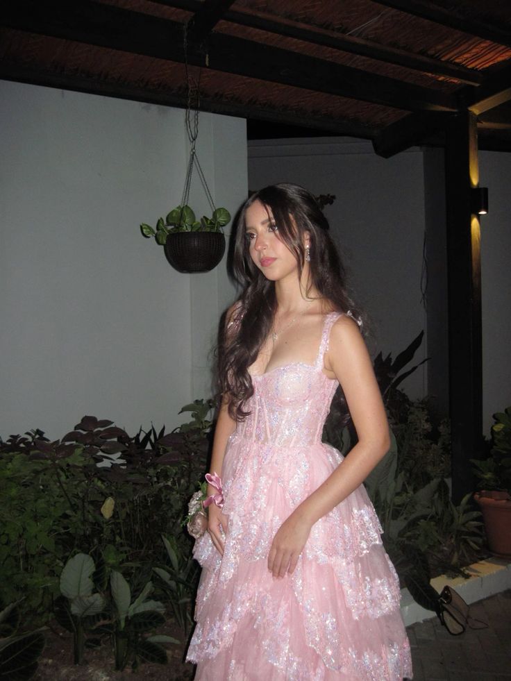 Shiny A Line Off The Shoulder Sweetheart Pink Tulle Sequin Tiered Long Prom Dress,Evening Dress GG1463