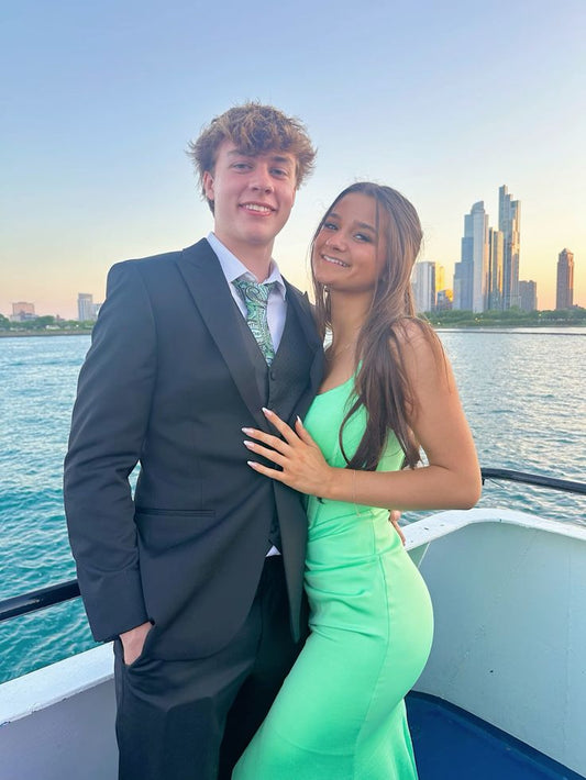 Sexy Mermaid Spaghetti Straps Mint Green Satin Long Prom Dress,Evening Dress GG1474