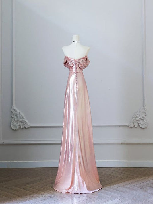 Pretty A Line Off The Shoulder Satin Long Prom Dress,Evening Dress GG1519