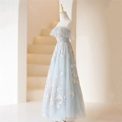 Exquisite A Line Strapless Long Prom Dress, Formal Evening Dresses GG153