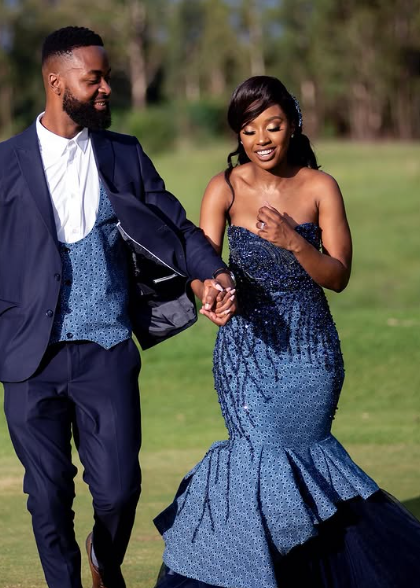 Gorgeous Mermaid Strapless Navy Tulle Beaded Long Prom Dress,Evening Dress GG1532