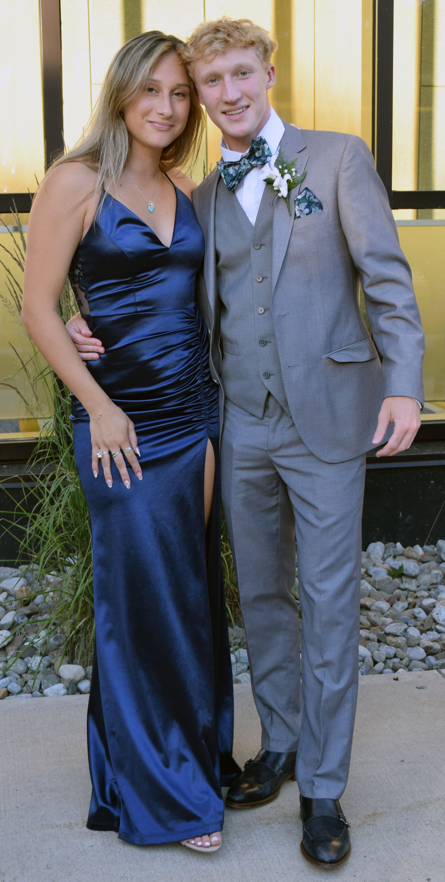 Elegant Mermaid Halter Straps Dark Blue Satin Slit Pleated Long Prom Dress,Evening Dress GG1604