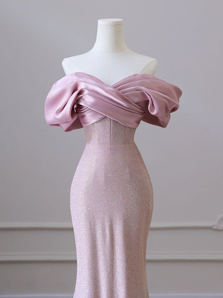 Pretty Mermaid Off The Shoulder Satin Sequin Long Prom Dress,Evening Dress GG1609