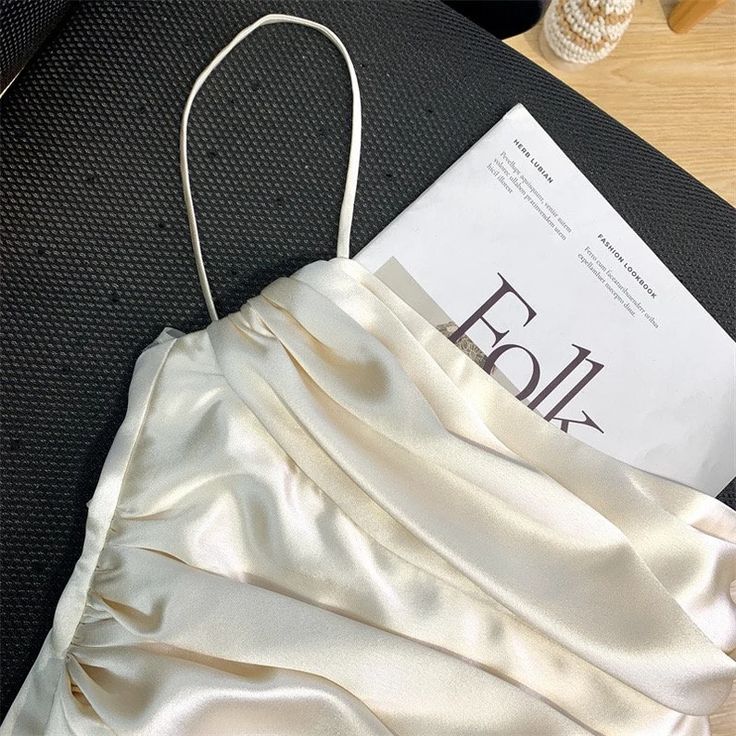 Elegant Mermaid Spaghetti Straps Ivory Satin Pleated Long  Prom Dress,Evening Dress GG1689