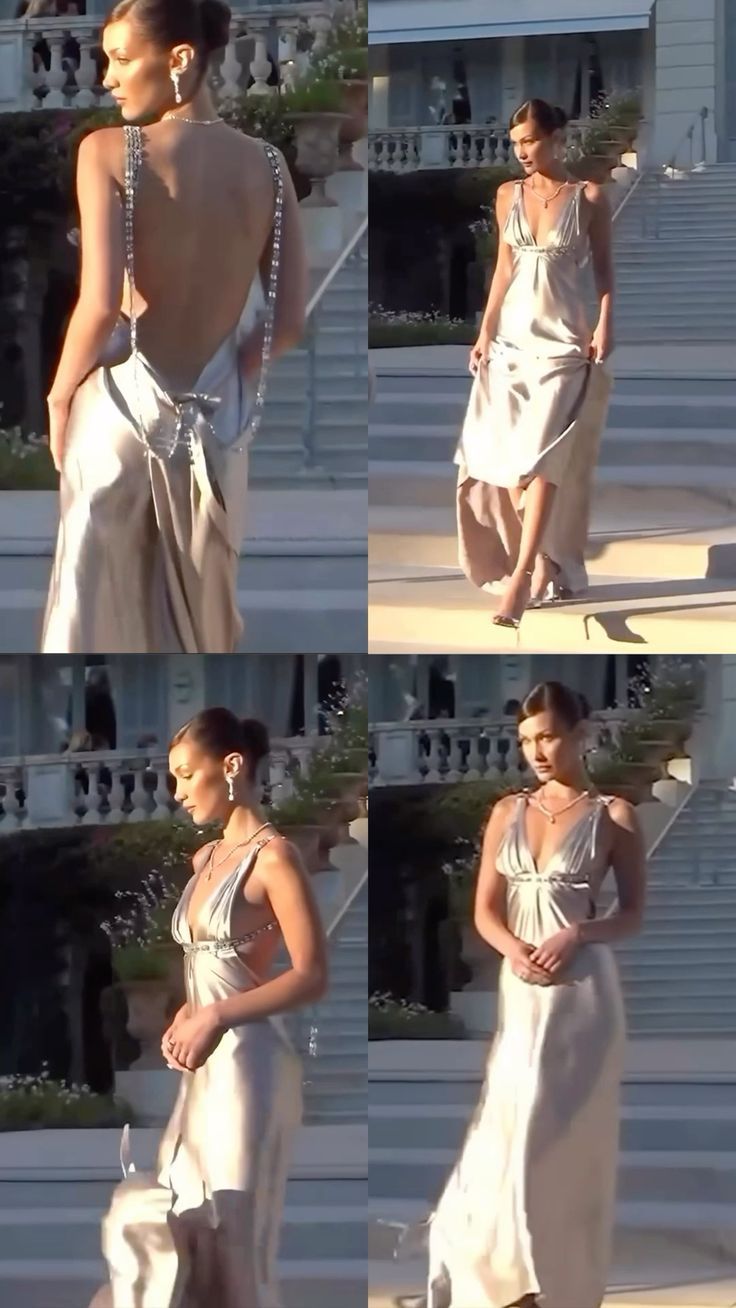 Sexy A Line V Neck Satin Backless Long Prom Dress,Evening Dress GG1736