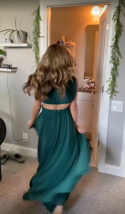 Elegant A Line V Neck Dark Green Chiffon Long Prom Dress,Evening Dress GG1748