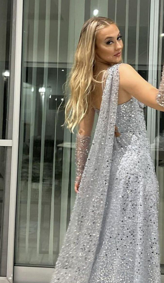 Sparkly Mermaid Sweetheart Sequin Slit Long Prom Dress,Evening Dress GG1774