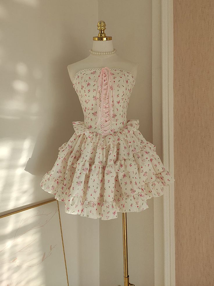 Fairy A Line Strapless Chiffon Printing Floral Short Prom Dress,Homecoming Dress,Evening Dress GG1810