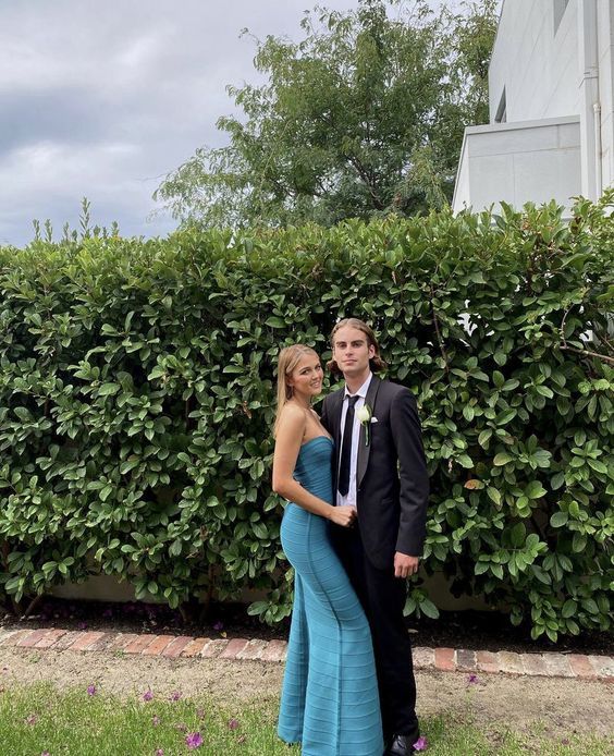 Chic Mermaid Strapless Satin Long Prom Dress,Evening Dress GG1841