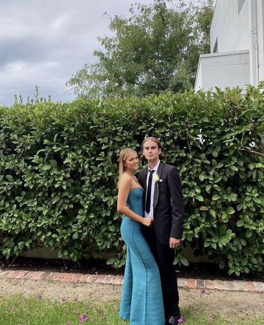 Chic Mermaid Strapless Satin Long Prom Dress,Evening Dress GG1841