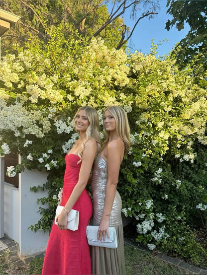 Chic Mermaid Strapless Satin Long Prom Dress,Evening Dress GG1841