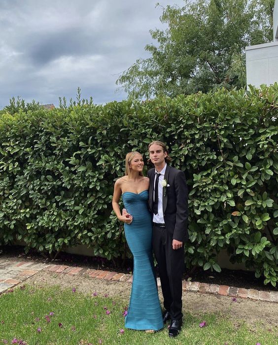 Chic Mermaid Strapless Satin Long Prom Dress,Evening Dress GG1841