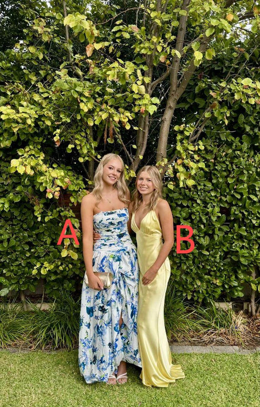 Elegant A Line Chiffon Printing Flower Long Prom Dress,Evening Dress GG1854