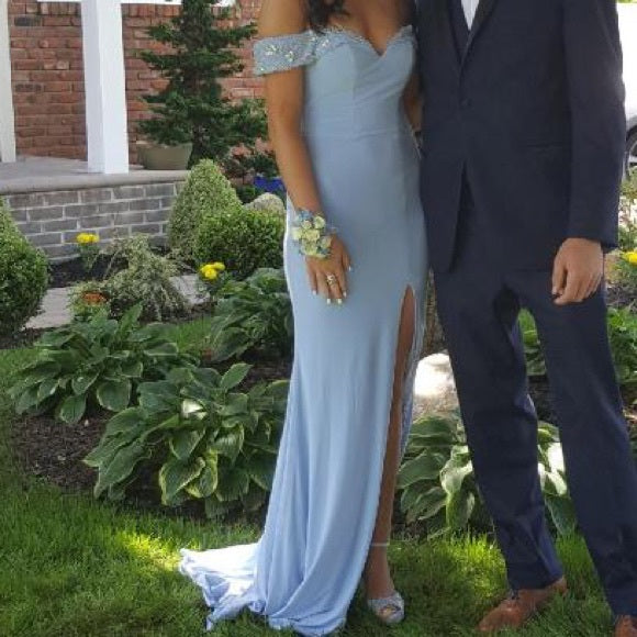 Pretty Mermaid Off The Shoulder Lavender Satin Slit Long Prom Dress,Evening Dress GG1863