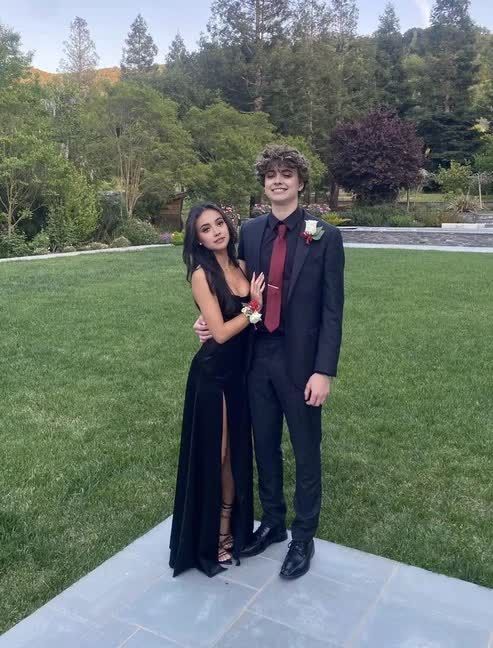 Elegant Mermaid Spaghetti Straps Black Satin Slit Long Prom Dress,Evening Dress GG1864