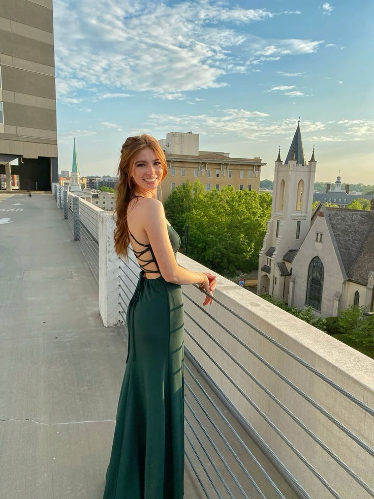 Elegant Mermaid Spaghetti Straps Dark Green Satin Long Prom Dress,Evening Dress GG1868