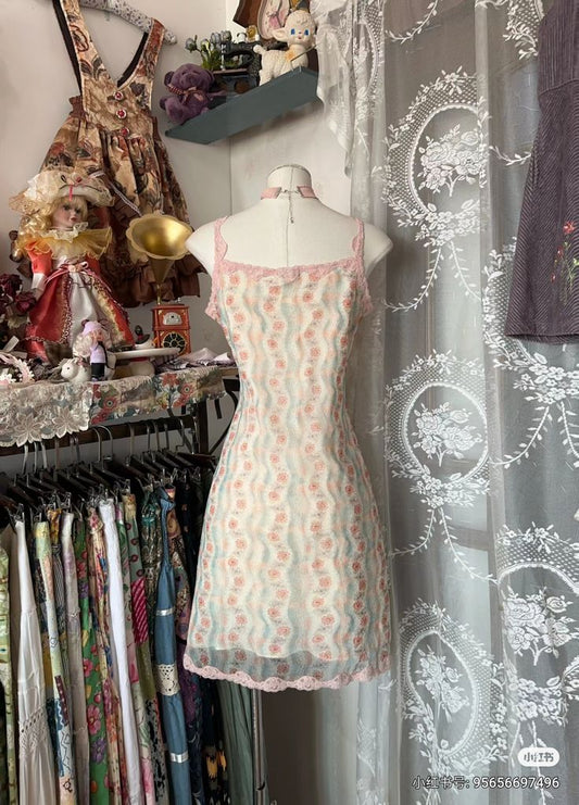 Lovely A Line Spaghetti Straps Satin Tulle Printing Short Prom Dress,Homecoming Dress,Evening Dress GG1884