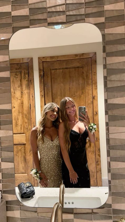 Glamorous Mermaid Strapless Satin Beaded Long Prom Dress,Evening Dress GG1887