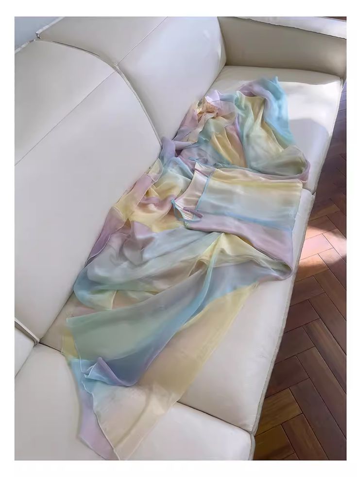 Beautiful A-Line Rainbow Ombre Spaghetti Straps Chiffon Long Prom Dress,Evening Dress GG1894