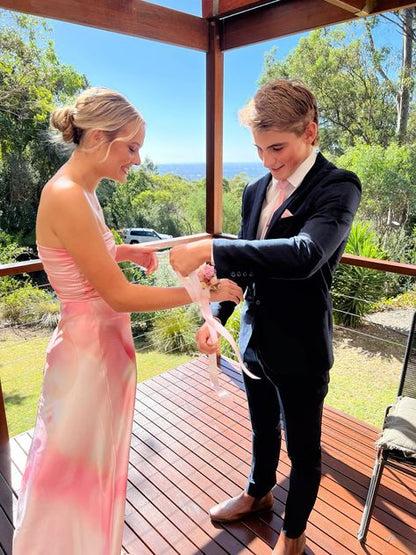 Colorful A Line Strapless Satin Pleated Long Prom Dress,Evening Dress GG1908