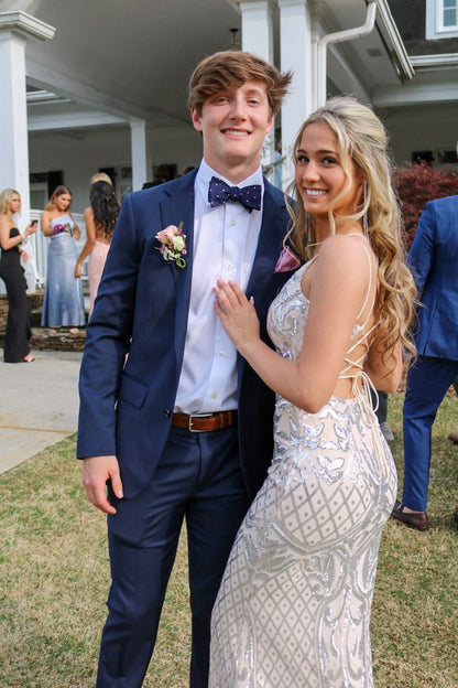 Chic Mermaid Spaghetti Straps Satin Sequin Long Prom Dress,Evening Dress GG1921