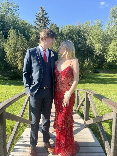 Charming A Line Spaghetti Straps Red Lace Beaded Applique Long Prom Dress,Evening Dress GG1935