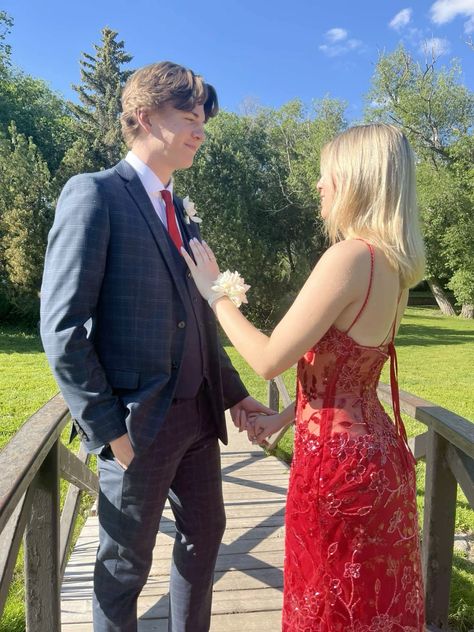 Charming A Line Spaghetti Straps Red Lace Beaded Applique Long Prom Dress,Evening Dress GG1935