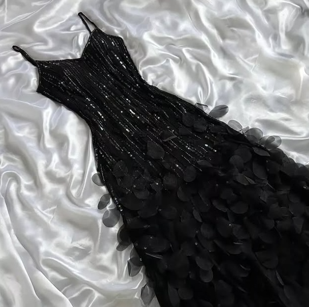 Charming A Line Spaghetti Straps Chiffon Beaded Applique Long Prom Dress,Evening Dress GG1950