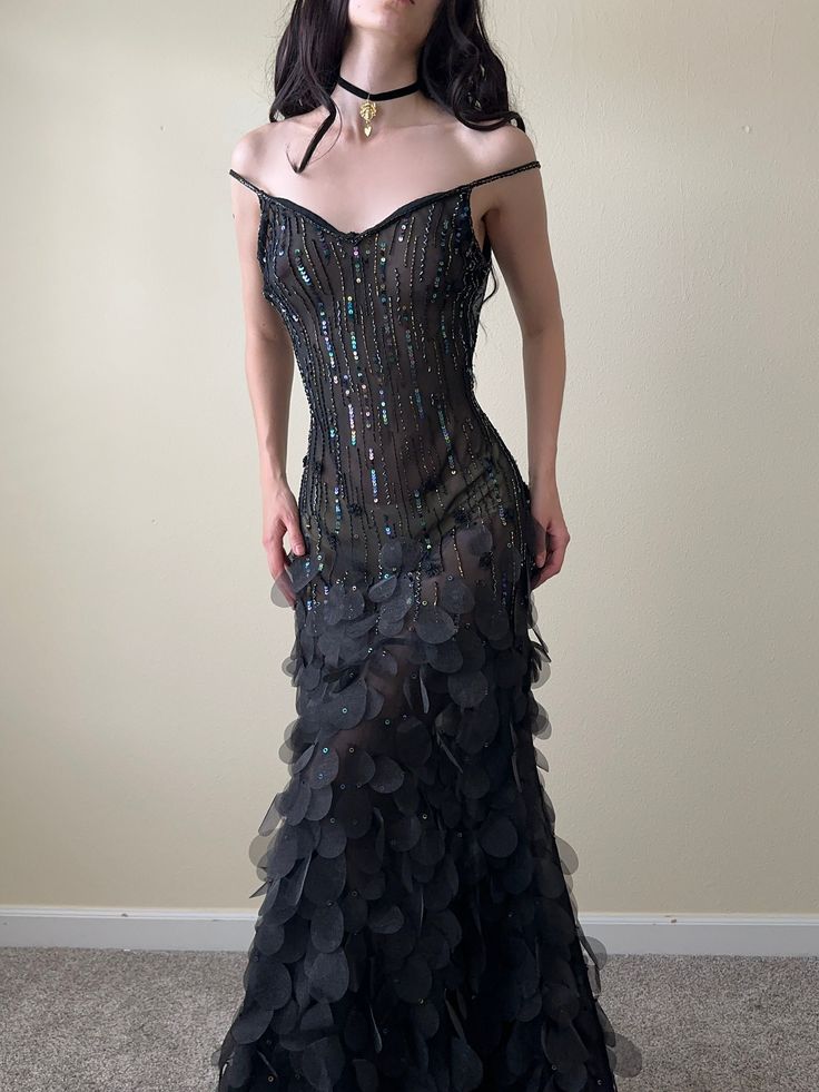 Charming A Line Spaghetti Straps Chiffon Beaded Applique Long Prom Dress,Evening Dress GG1950