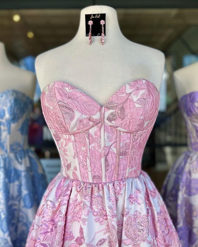 Obsessed A Line Sweetheart Satin Embroidered Flower Long Prom Dress,Evening Dress GG1952