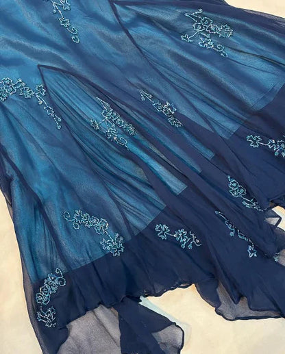 Chic A Line Halter Straps Satin Chiffon Applique Long Prom Dress,Evening Dress GG1962