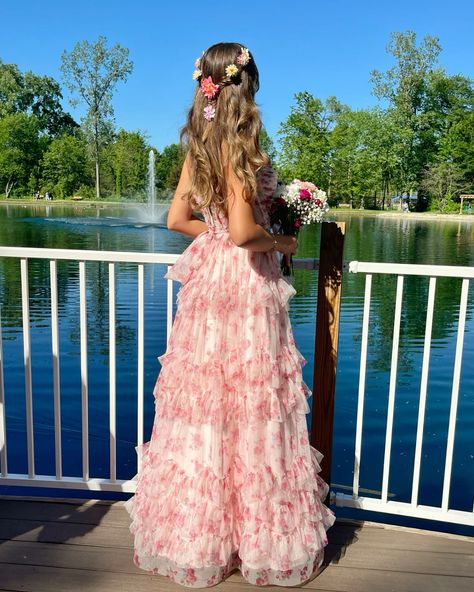 Spring Fashion A Line Sweetheart Chiffon Printing Floral Long Prom Dress,Evening Dress GG1989
