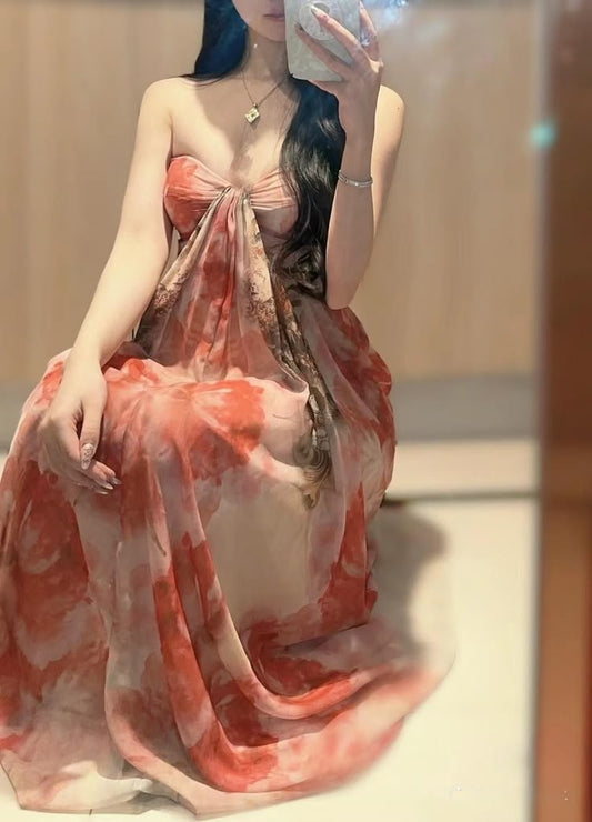 Charming A Line Sweetheart Chiffon Printing Long Prom Dress,Evening Dress GG2004