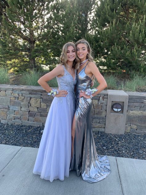 Chic Mermaid Spaghetti Straps Silver Satin Slit Long Prom Dress,Evening Dress GG2025