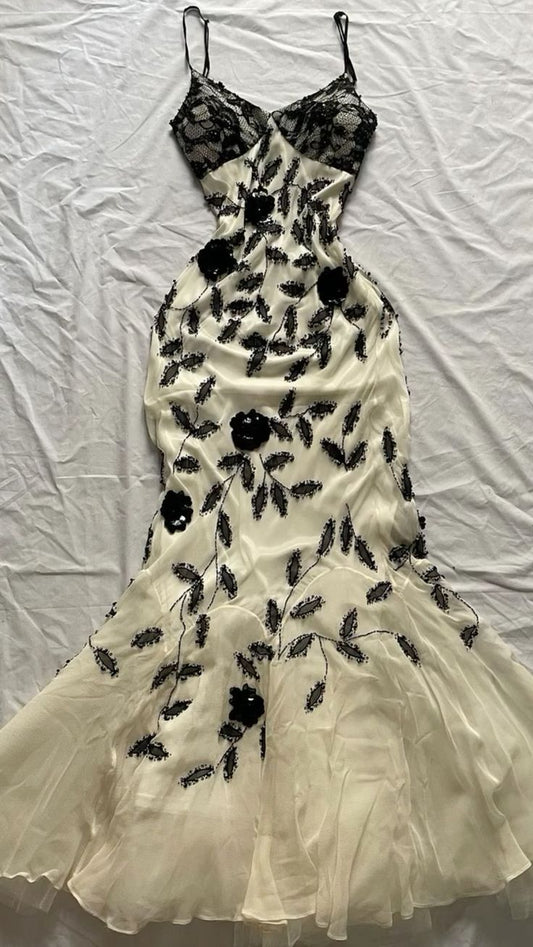 Sexy Mermaid Spaghetti Straps Tulle Lace Applique Long Prom Dress,Evening Dress GG2029