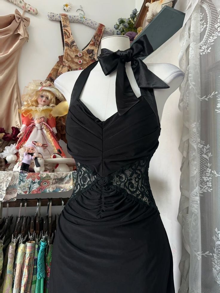 Charming Mermaid Halter Black Chiffon Lace Long Prom Dress,Evening Dress GG2078