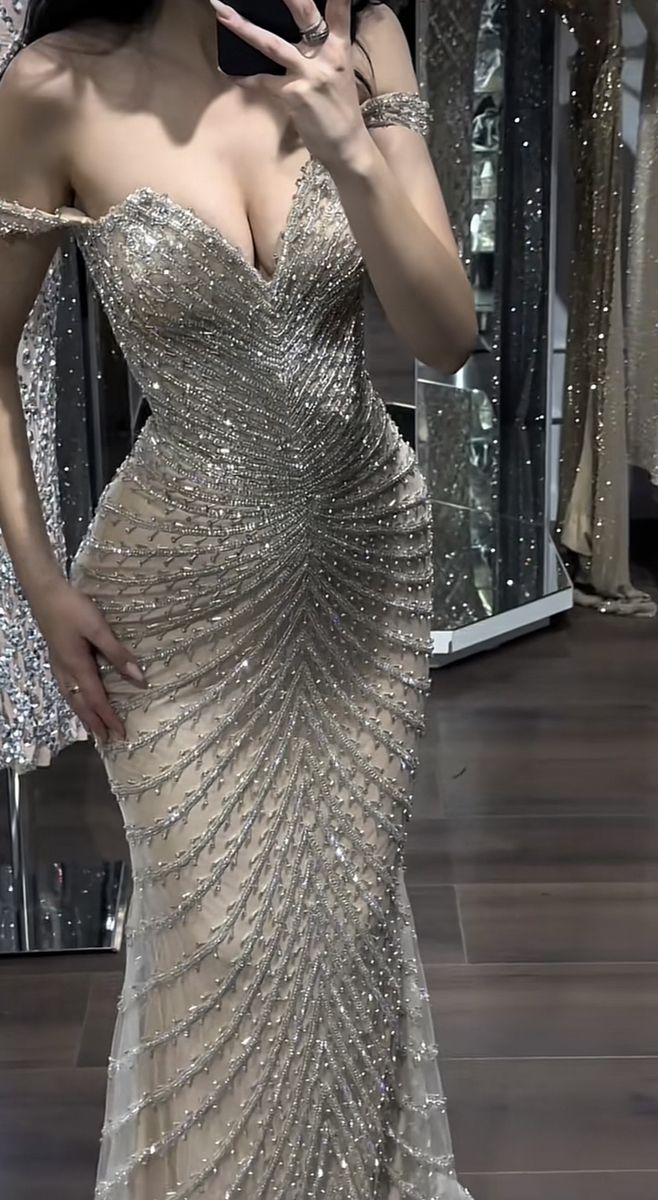 Gorgeous Mermaid Off The Shoulder Satin Tulle Beaded Long Prom Dress,Party Dress,Evening Dress GG2176