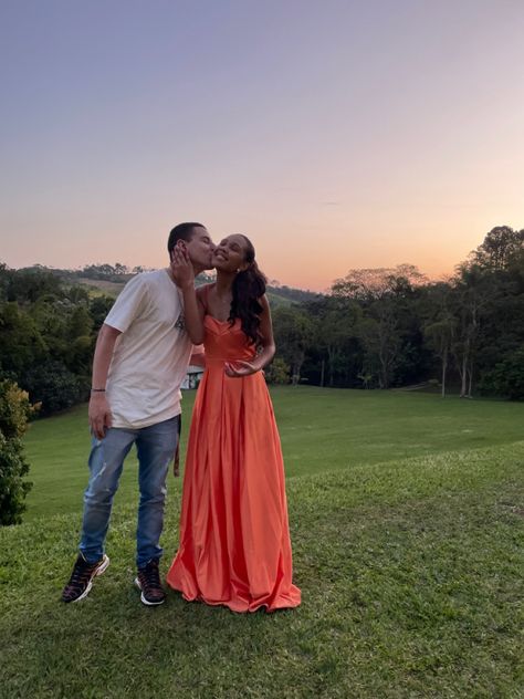 Elegant A Line Spaghetti Straps Orange Satin Long Prom Dress,Party Dress,Evening Dress GG2207