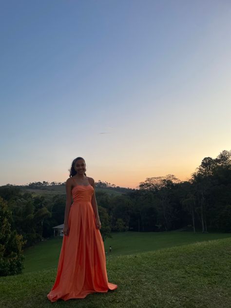 Elegant A Line Spaghetti Straps Orange Satin Long Prom Dress,Party Dress,Evening Dress GG2207