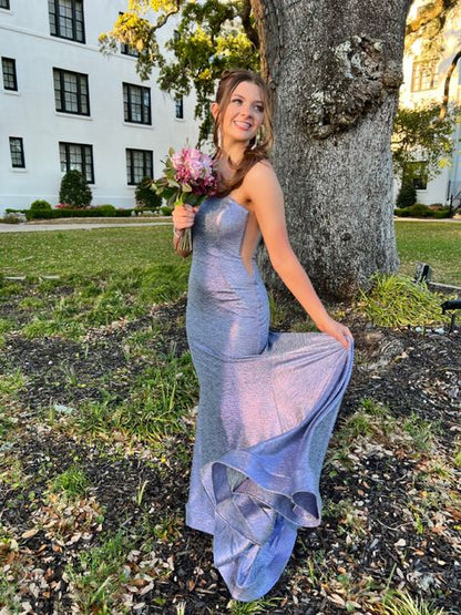 Classy Mermaid One Shoulder Satin Long Prom Dress,Party Dress,Evening Dress GG2220