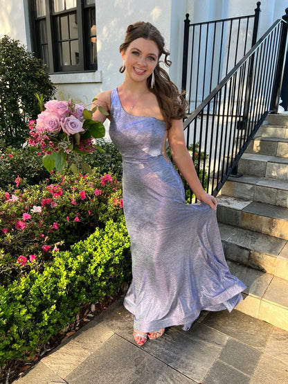 Classy Mermaid One Shoulder Satin Long Prom Dress,Party Dress,Evening Dress GG2220