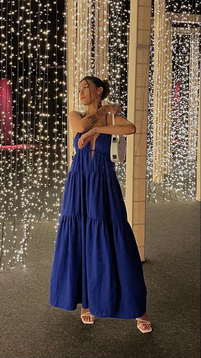 Unique A line Spaghetti Straps Blue Satin Long Prom Dress,Party Dress,Evening Dress GG2232