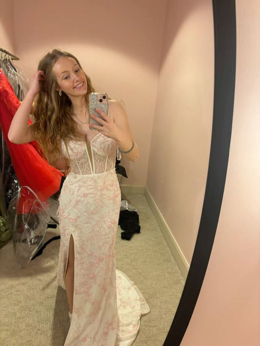 Elegant Mermaid Spaghetti Straps Tulle Applique Long Prom Dress,Party Dress,Evening Dress GG2273